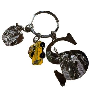 S shaped New York Silver Keychain